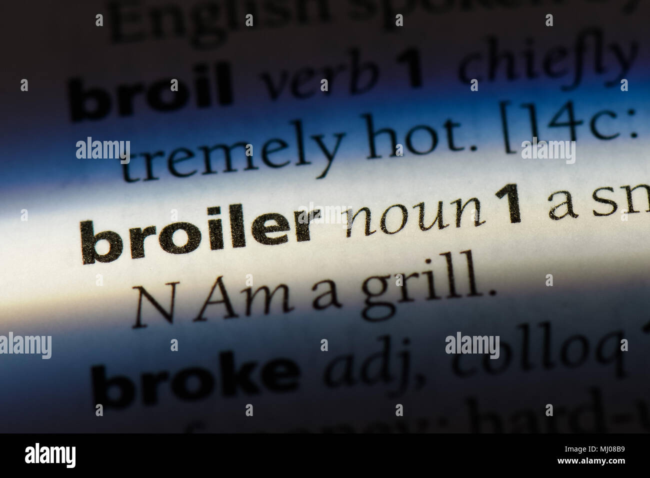 broiler word in a dictionary. broiler concept Stock Photo Alamy