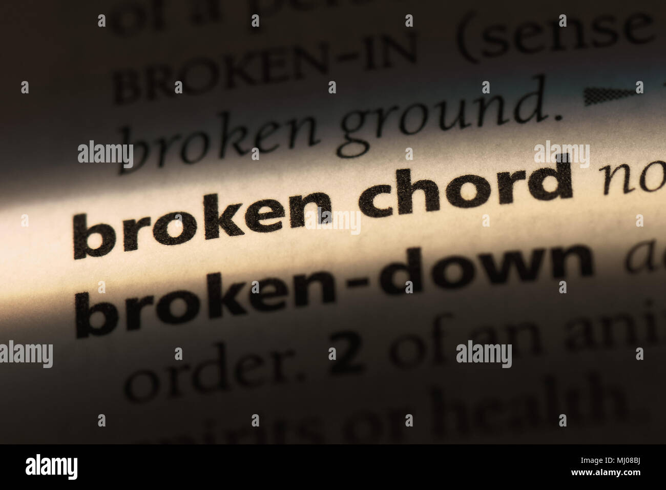 broken chord word in a dictionary. broken chord concept Stock Photo Alamy