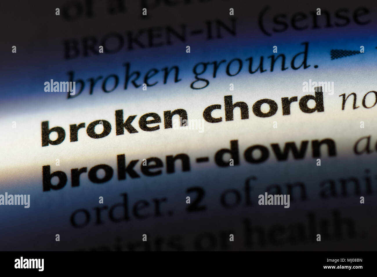 broken chord word in a dictionary. broken chord concept Stock Photo Alamy