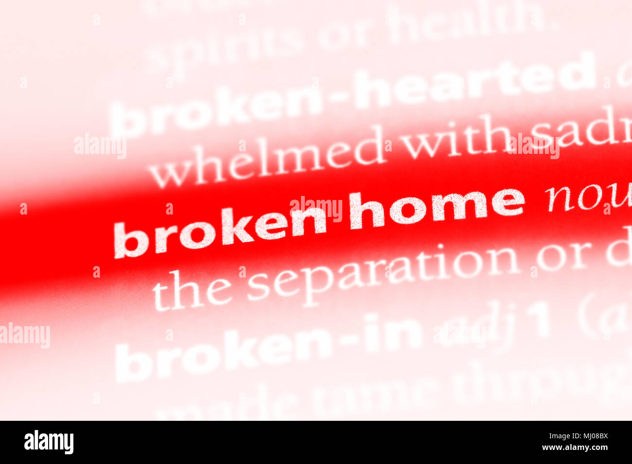 broken home word in a dictionary. broken home concept Stock Photo - Alamy