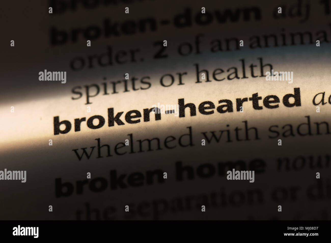 picture Define Broken Hearted alamy