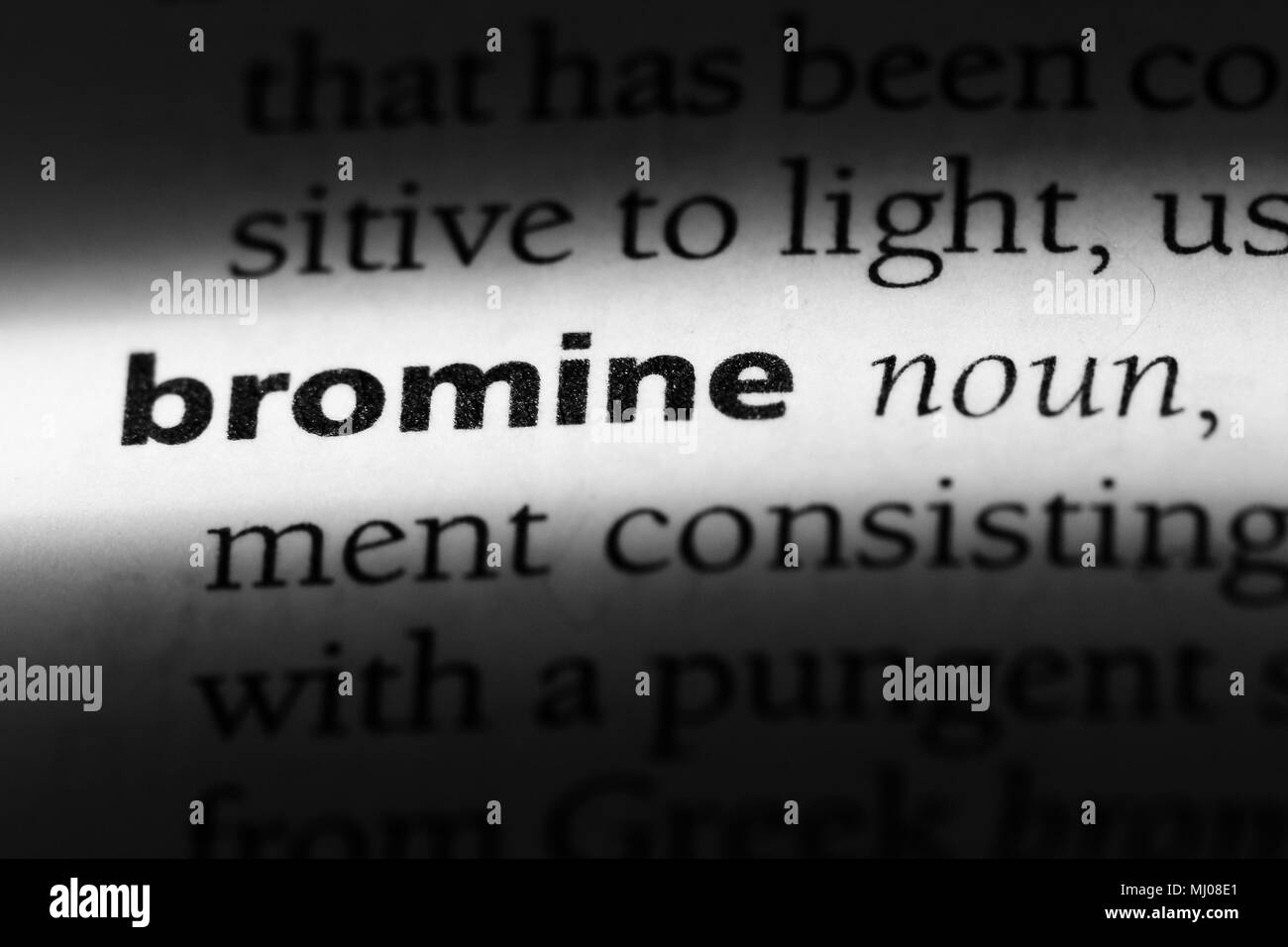 bromine word in a dictionary. bromine concept Stock Photo Alamy