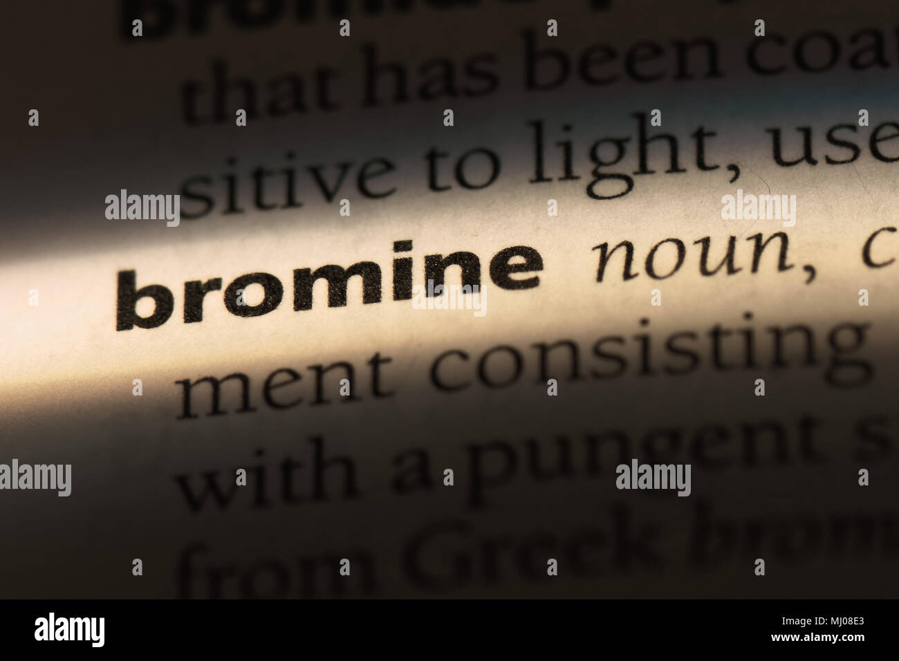 bromine word in a dictionary. bromine concept Stock Photo Alamy