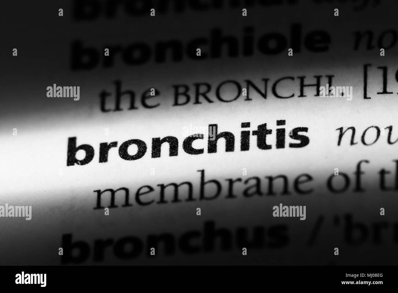 bronchitis word in a dictionary. bronchitis concept. Stock Photo