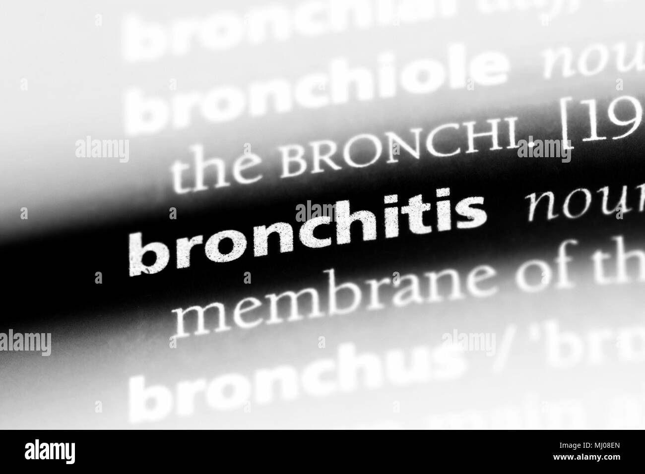 bronchitis word in a dictionary. bronchitis concept. Stock Photo