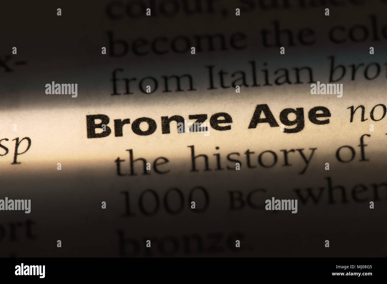 bronze age word in a dictionary. bronze age concept Stock Photo Alamy