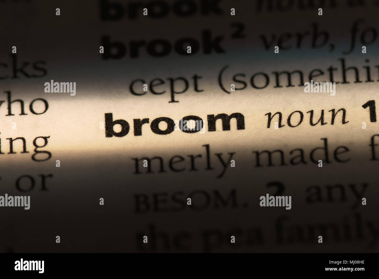 broom word in a dictionary. broom concept Stock Photo Alamy