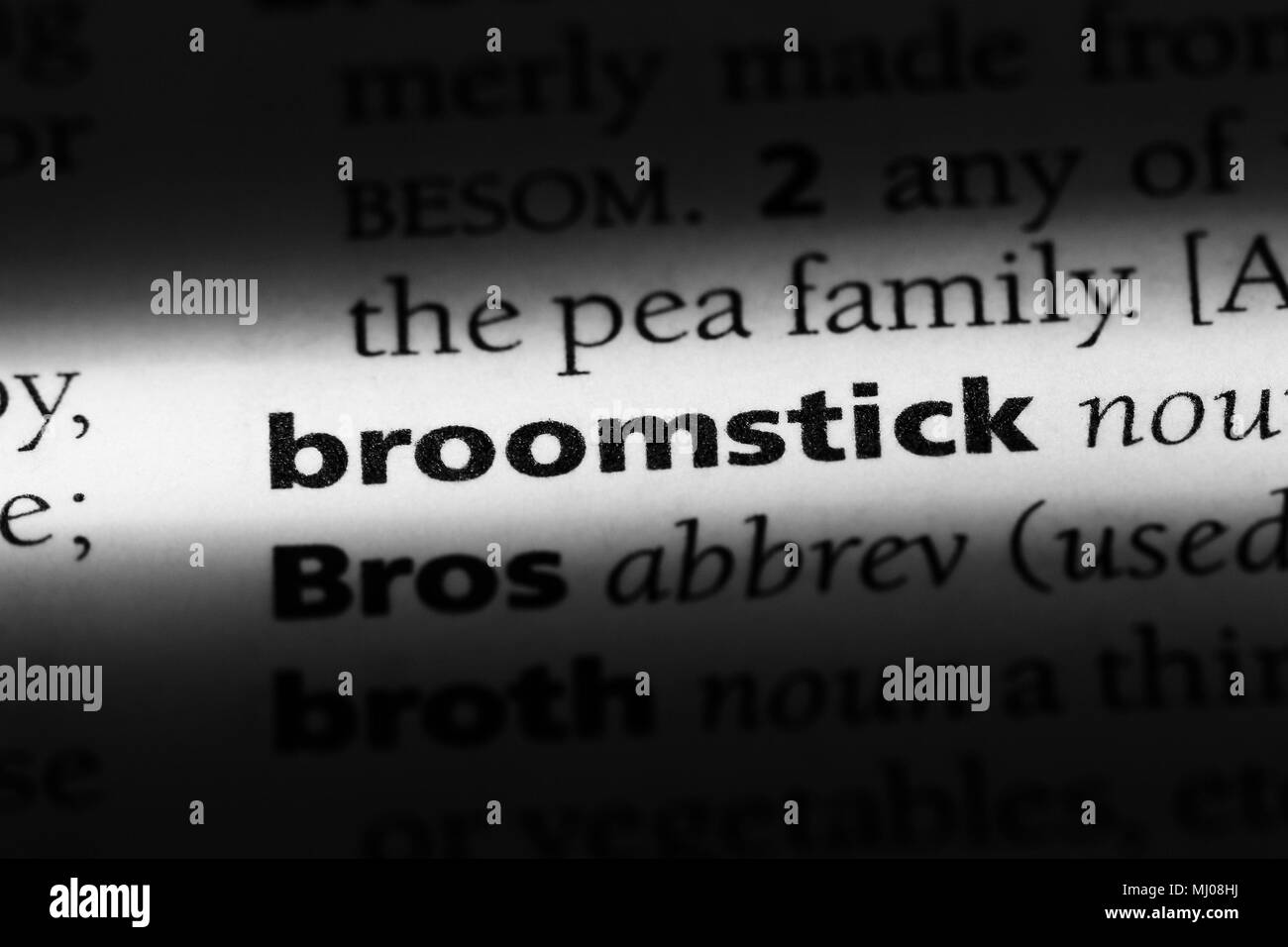 broomstick word in a dictionary. broomstick concept Stock Photo Alamy