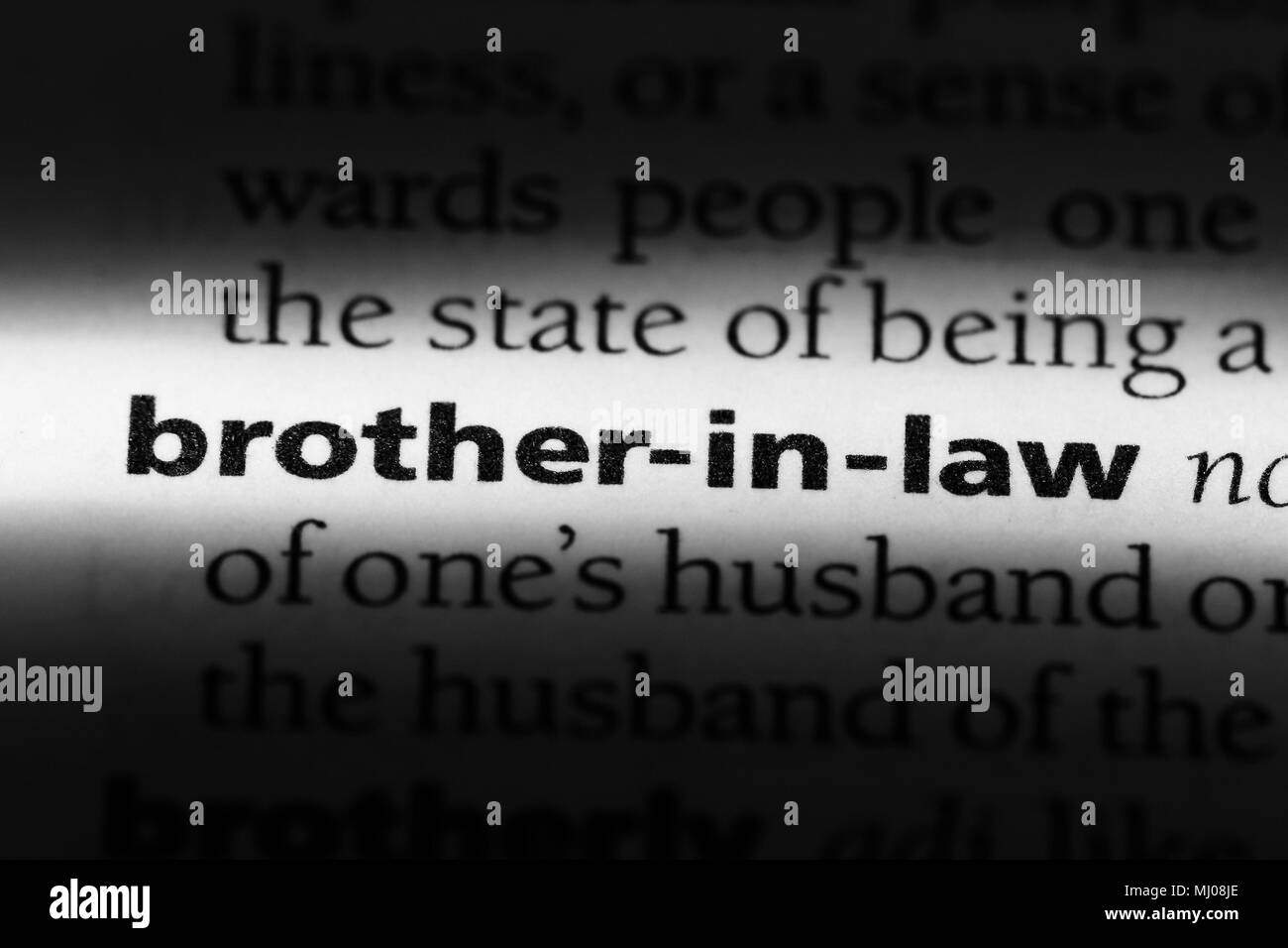 brotherinlaw word in a dictionary. brotherinlaw concept Stock Photo