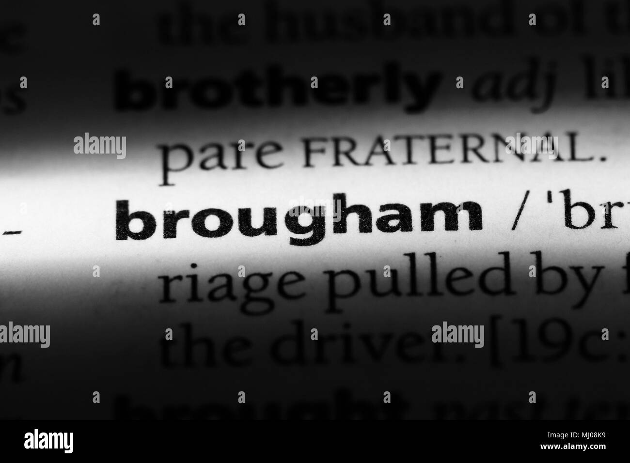 brougham word in a dictionary. brougham concept Stock Photo Alamy
