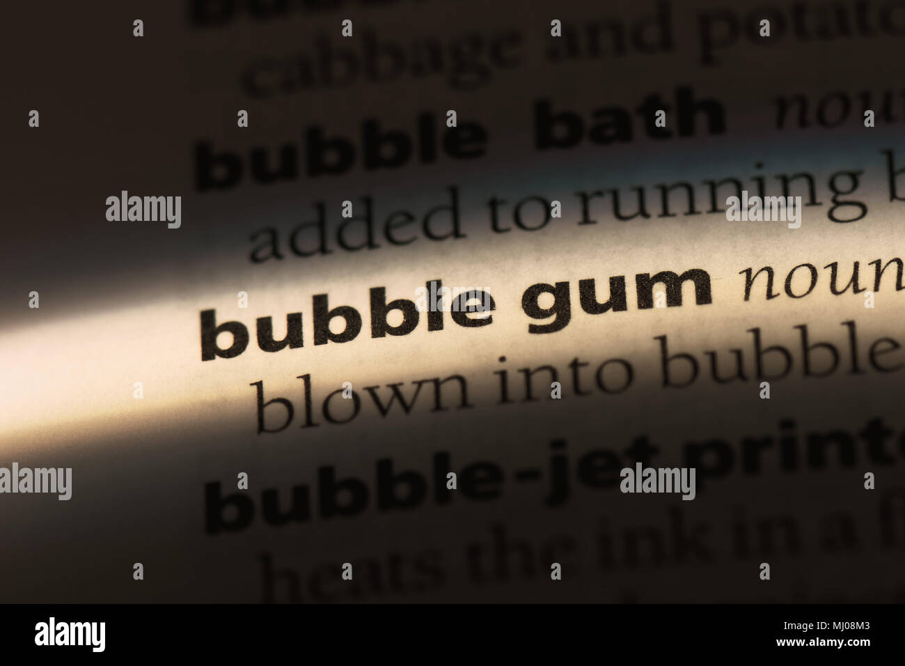 bubble gum word in a dictionary. bubble gum concept Stock Photo Alamy