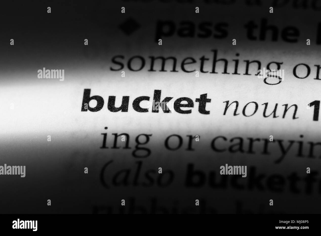 bucket word in a dictionary. bucket concept Stock Photo Alamy