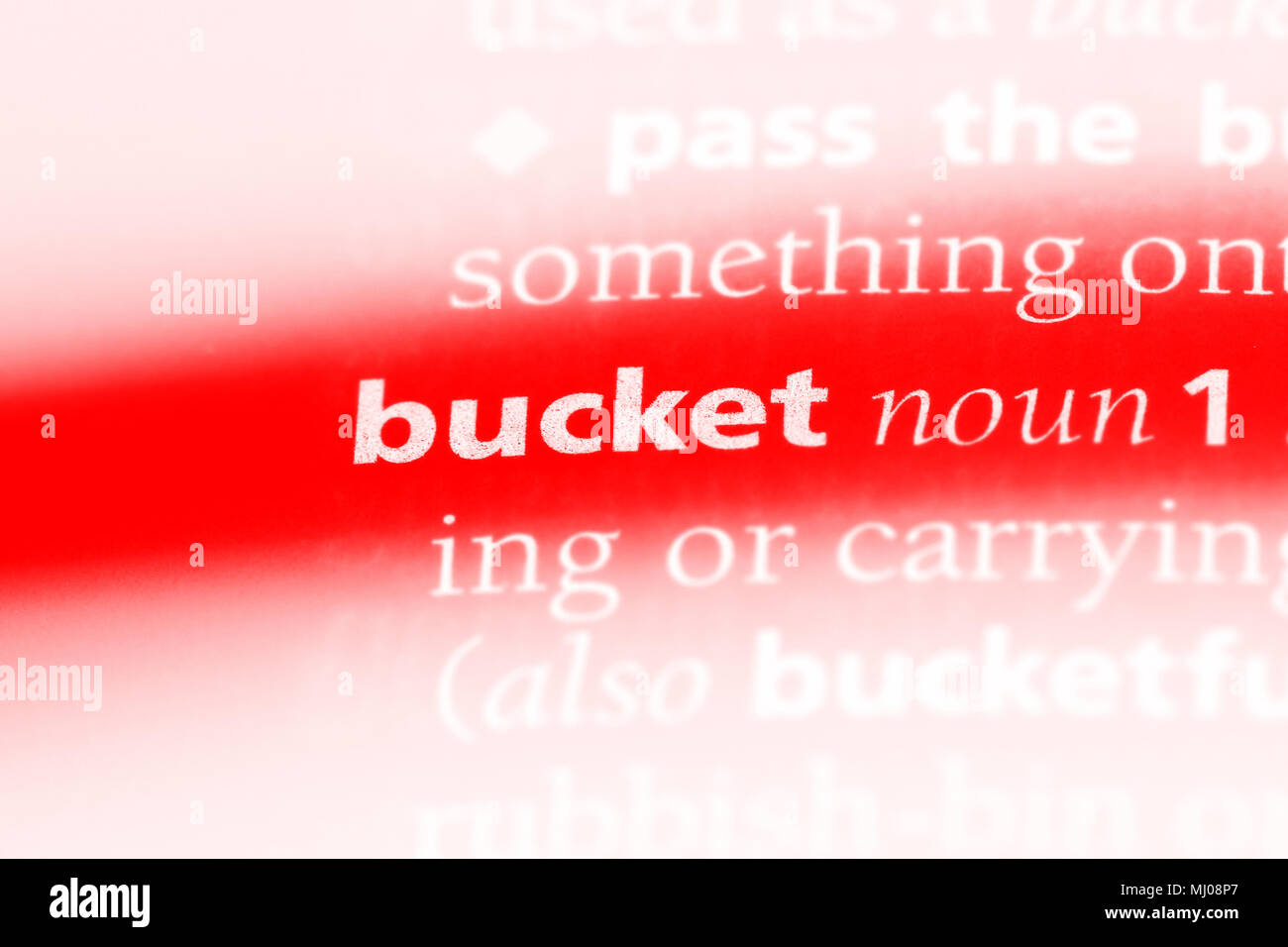 bucket word in a dictionary. bucket concept Stock Photo Alamy
