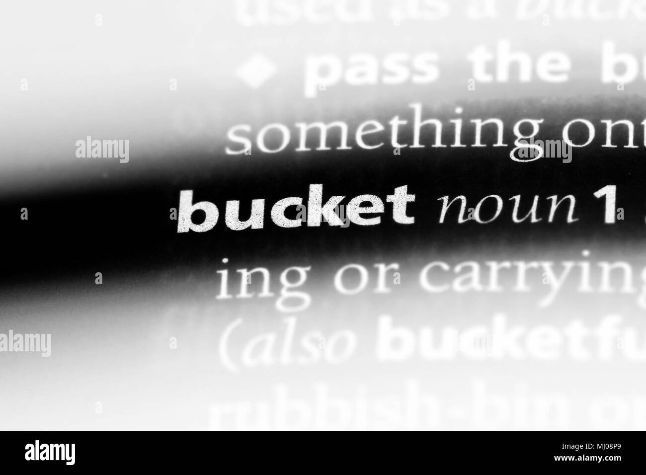 bucket word in a dictionary. bucket concept Stock Photo Alamy