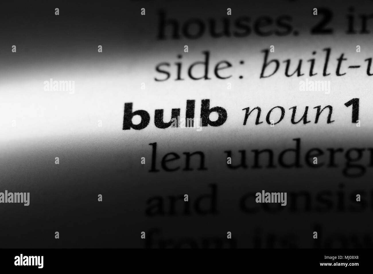 bulb word in a dictionary. bulb concept Stock Photo Alamy