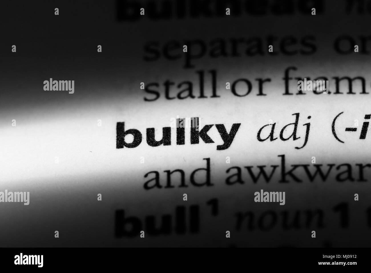 bulky word in a dictionary. bulky concept Stock Photo Alamy