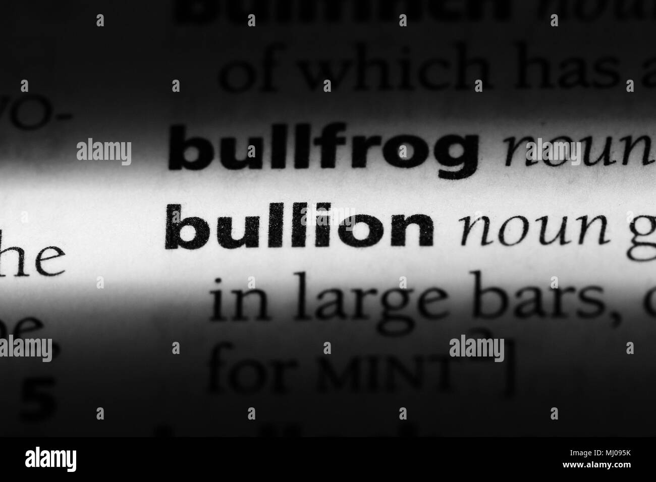 bullion word in a dictionary. bullion concept Stock Photo Alamy