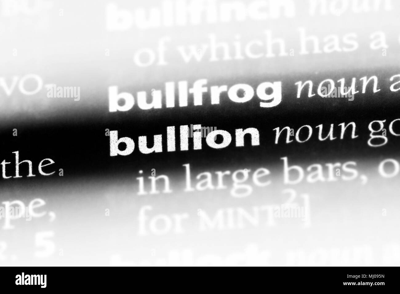 bullion word in a dictionary. bullion concept Stock Photo Alamy