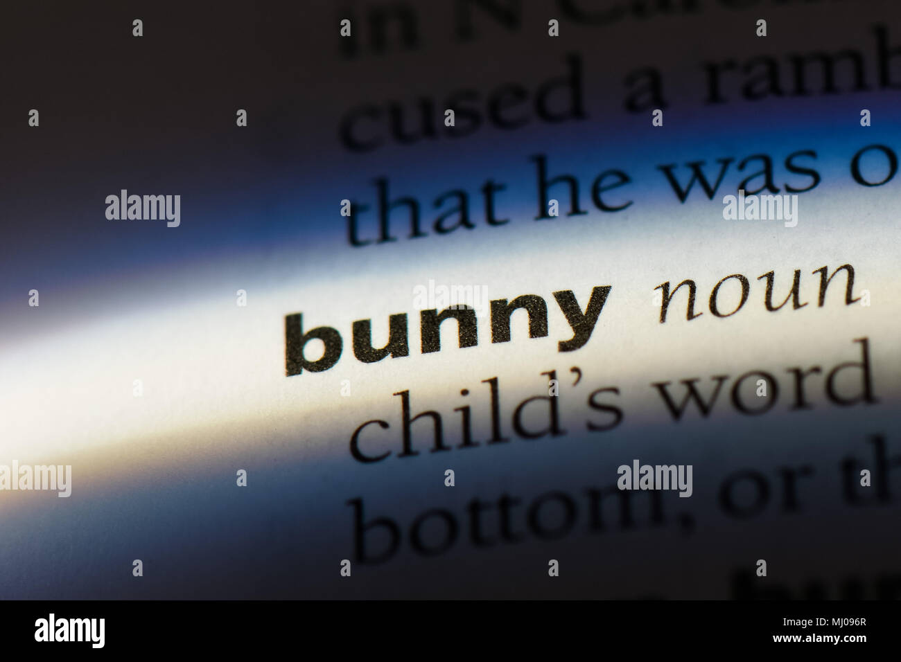bunny word in a dictionary. bunny concept Stock Photo Alamy