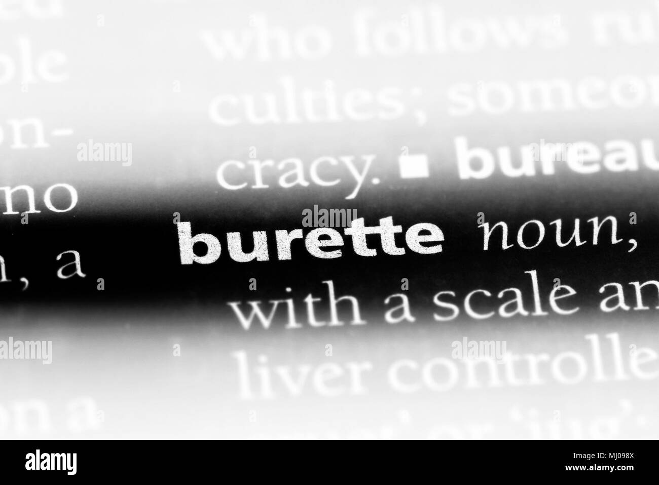 burette word in a dictionary. burette concept Stock Photo Alamy