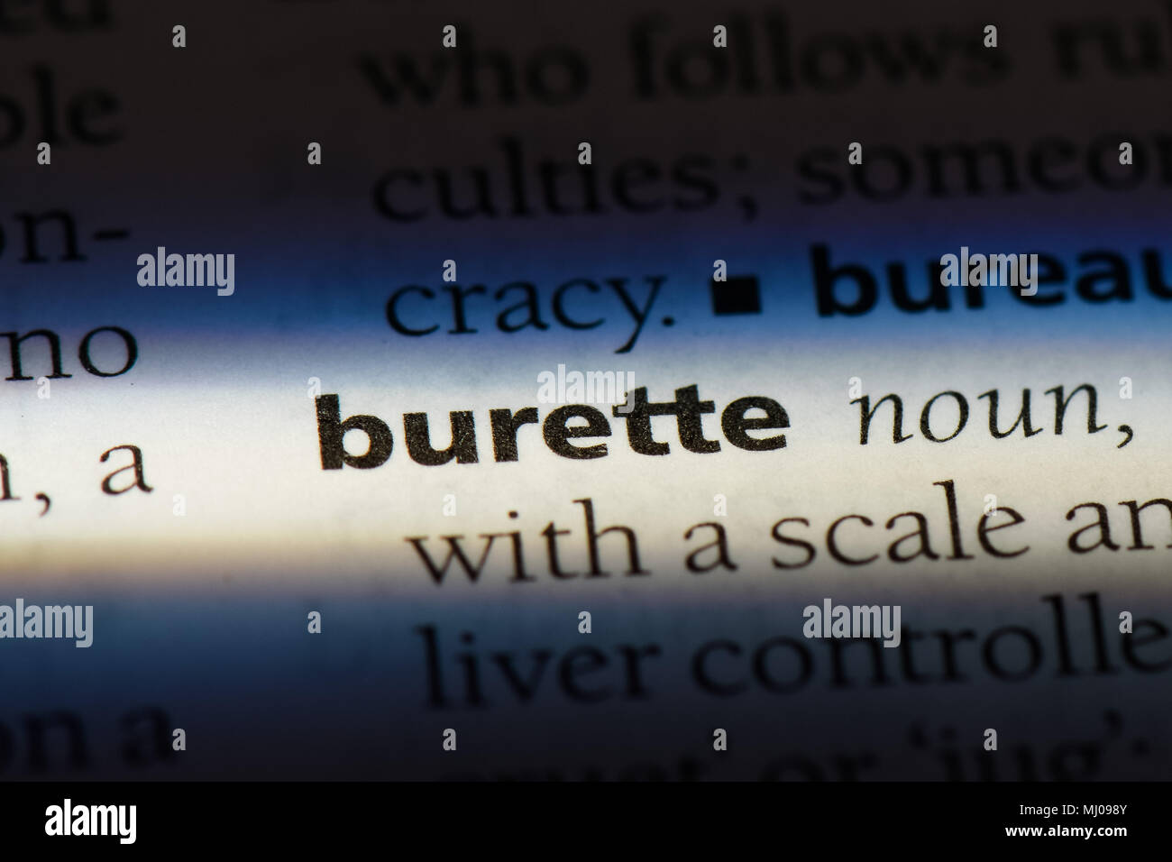 burette word in a dictionary. burette concept Stock Photo Alamy