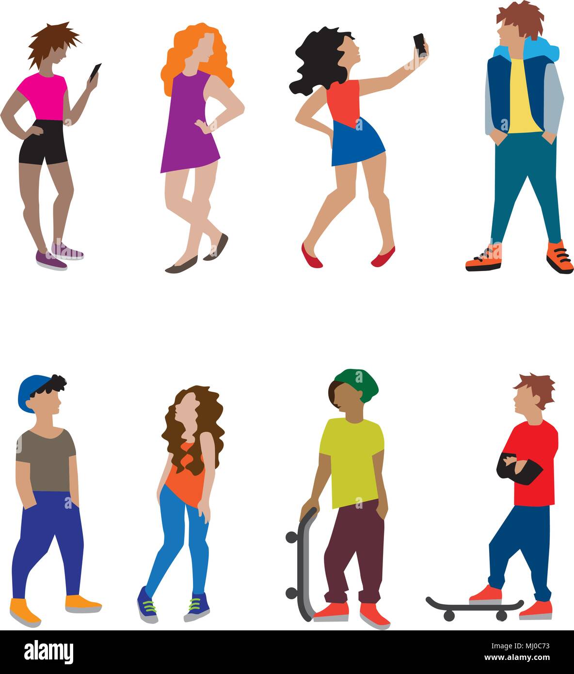Teens teenagers girls boy Stock Vector Images - Alamy