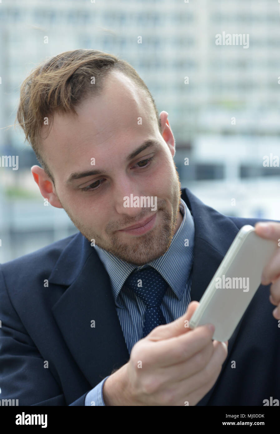 businessman using smartphone Stock Photo