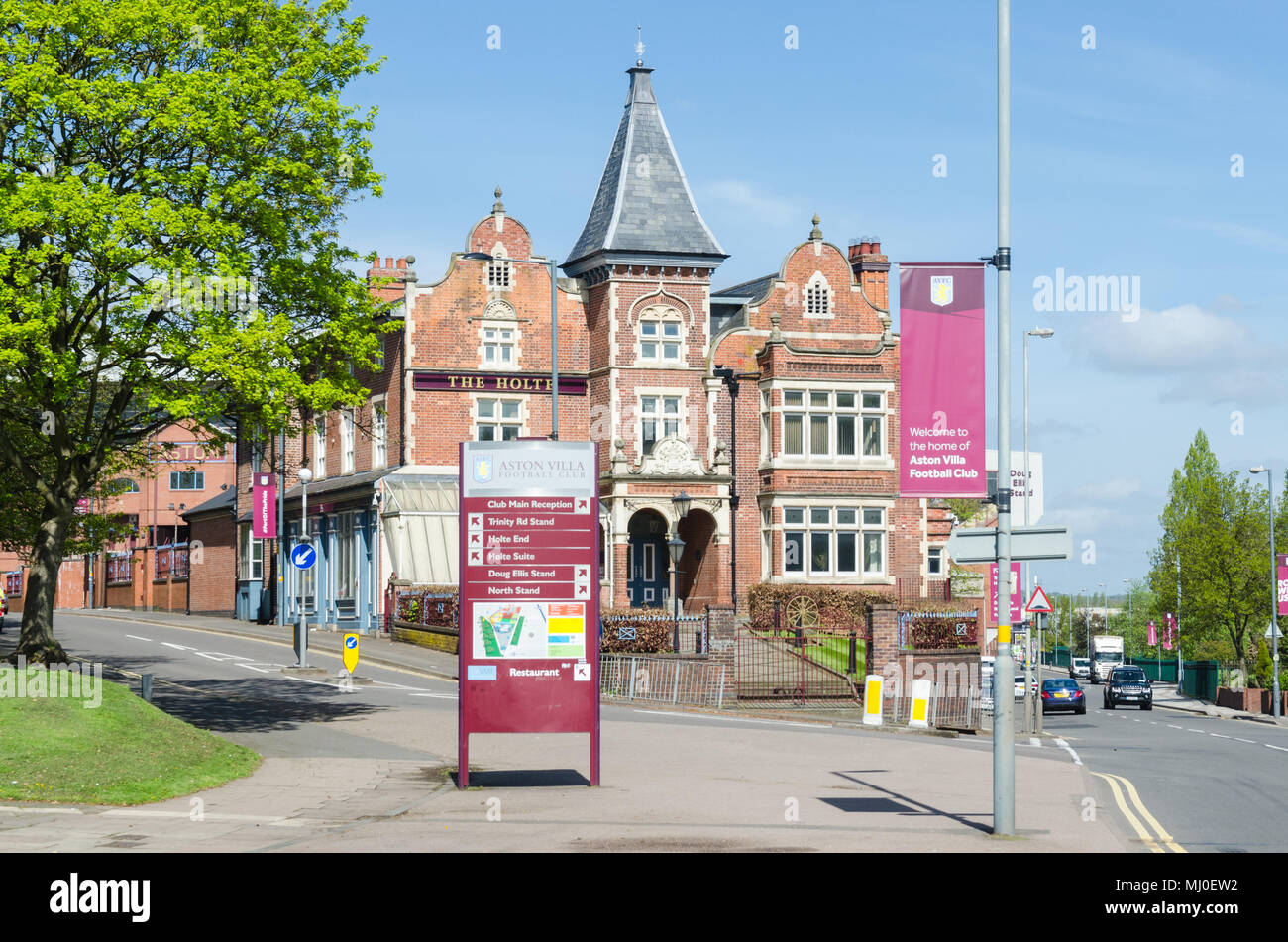 The Holte Pub next to the Holte End at Villa Park, home of Aston Villa Football Club in Birmingham Stock Photo
