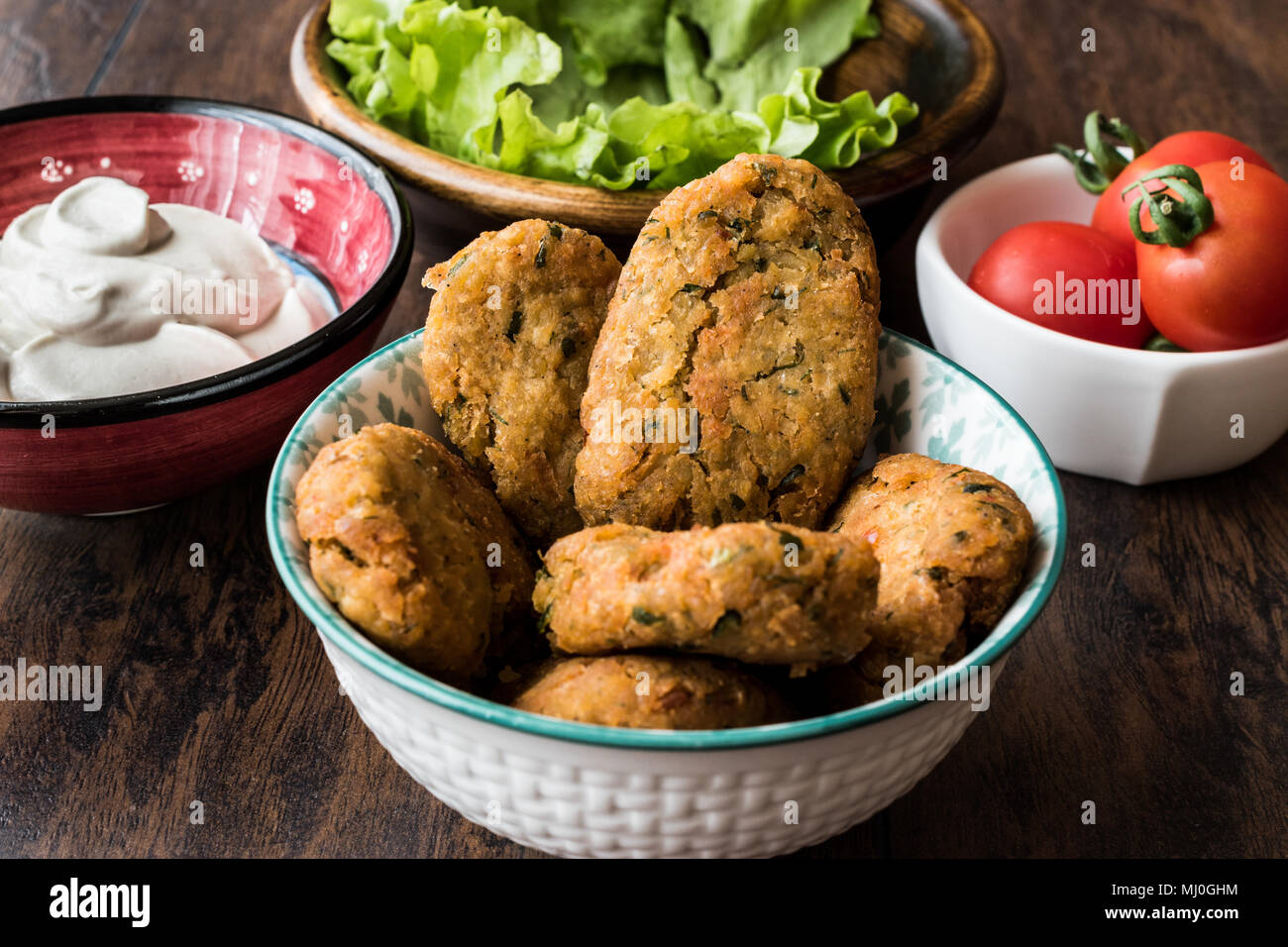 Falafel is a deepfried ball or patty made from ground chickpeas, fava