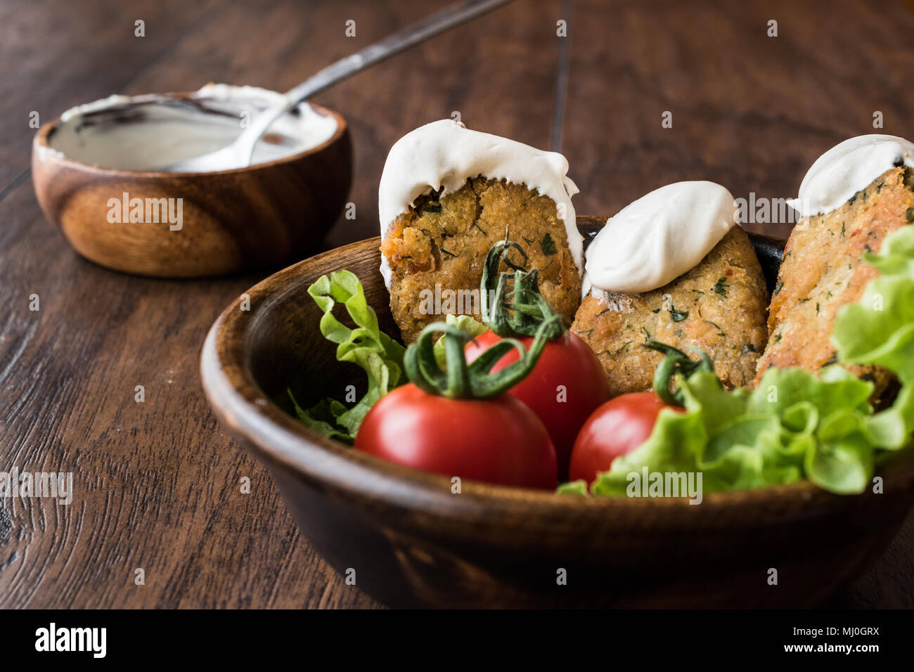 Falafel is a deepfried ball or patty made from ground chickpeas, fava