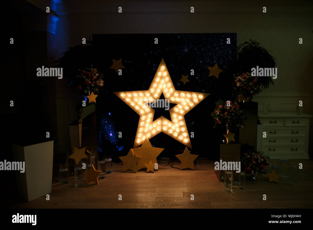 Bulb star with lamps on a background Stock Photo