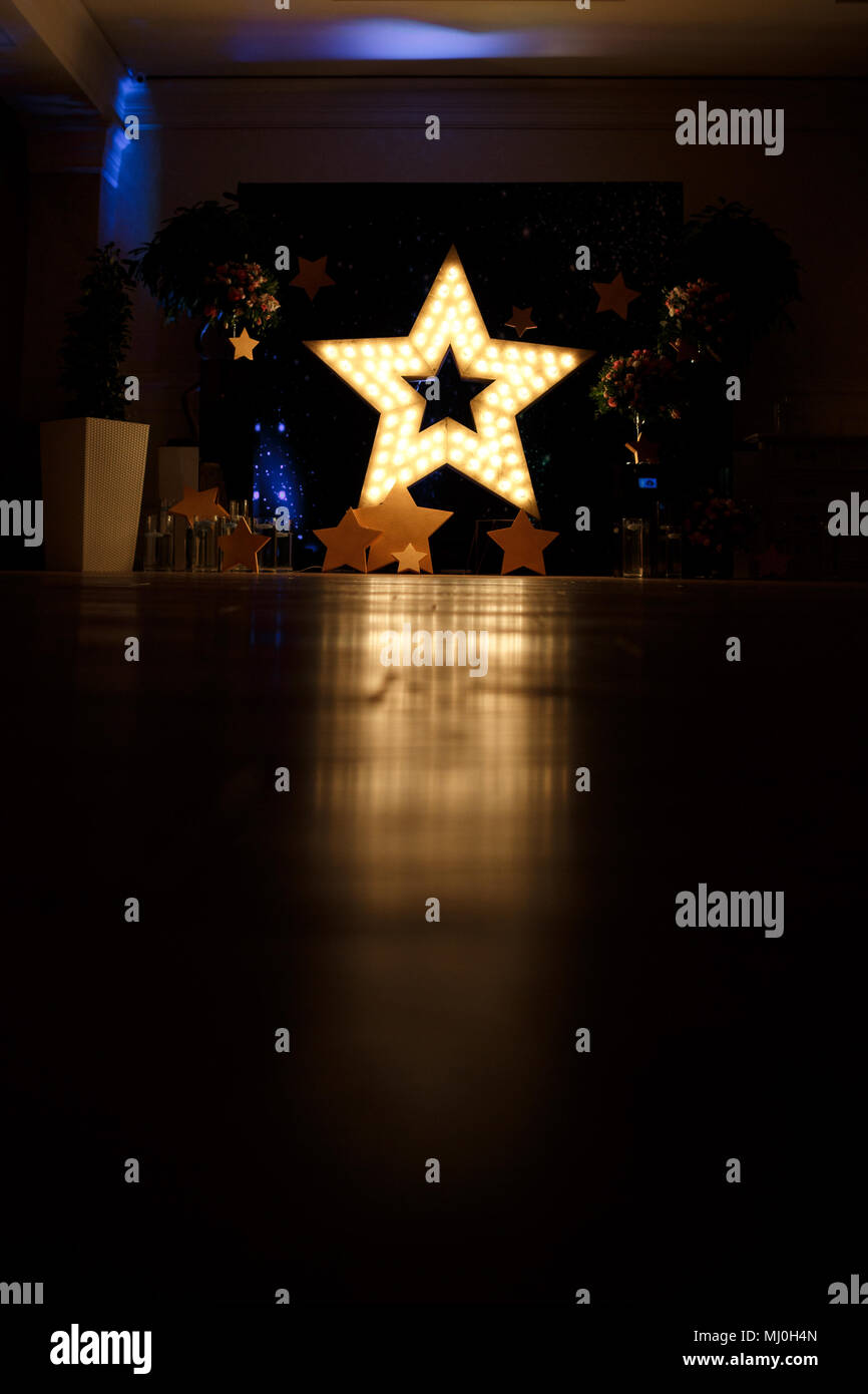 Bulb star with lamps on a background Stock Photo