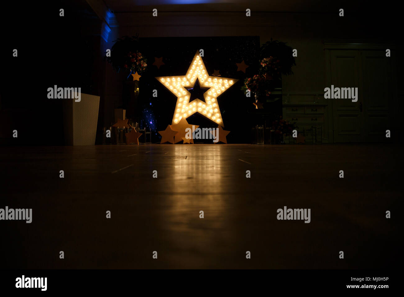 Bulb star with lamps on a background Stock Photo
