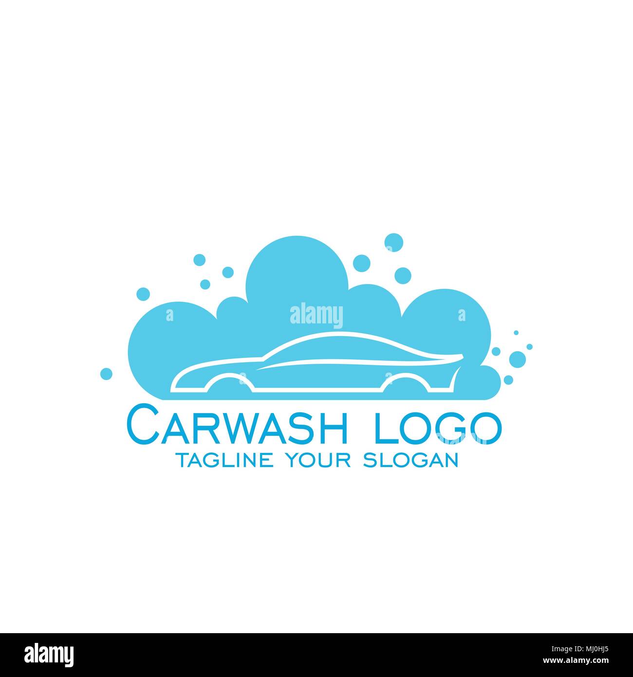Carwash logo isolated on white background. Vector emblem for car