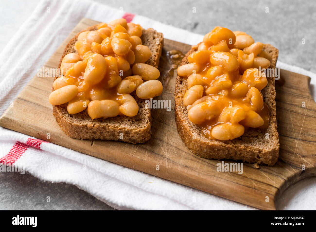 Baked Beans with Toast Bread. Traditional Food Stock Photo Alamy