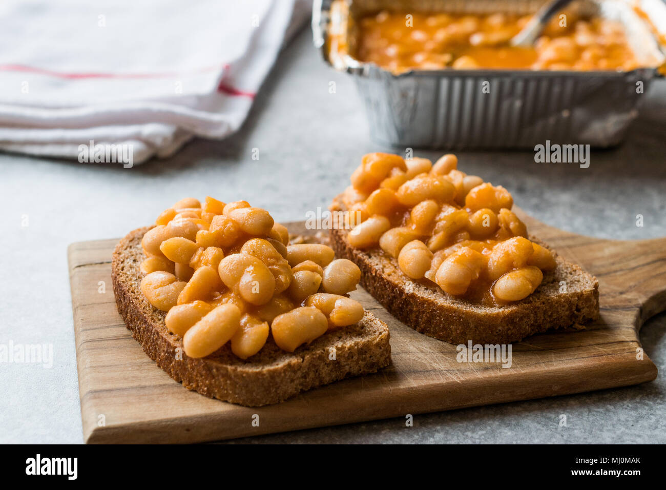Baked Beans with Toast Bread. Traditional Food Stock Photo Alamy