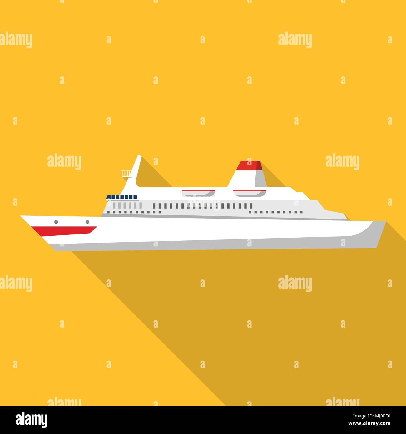 Atlantic cruise ship icon, flat style Stock Vector