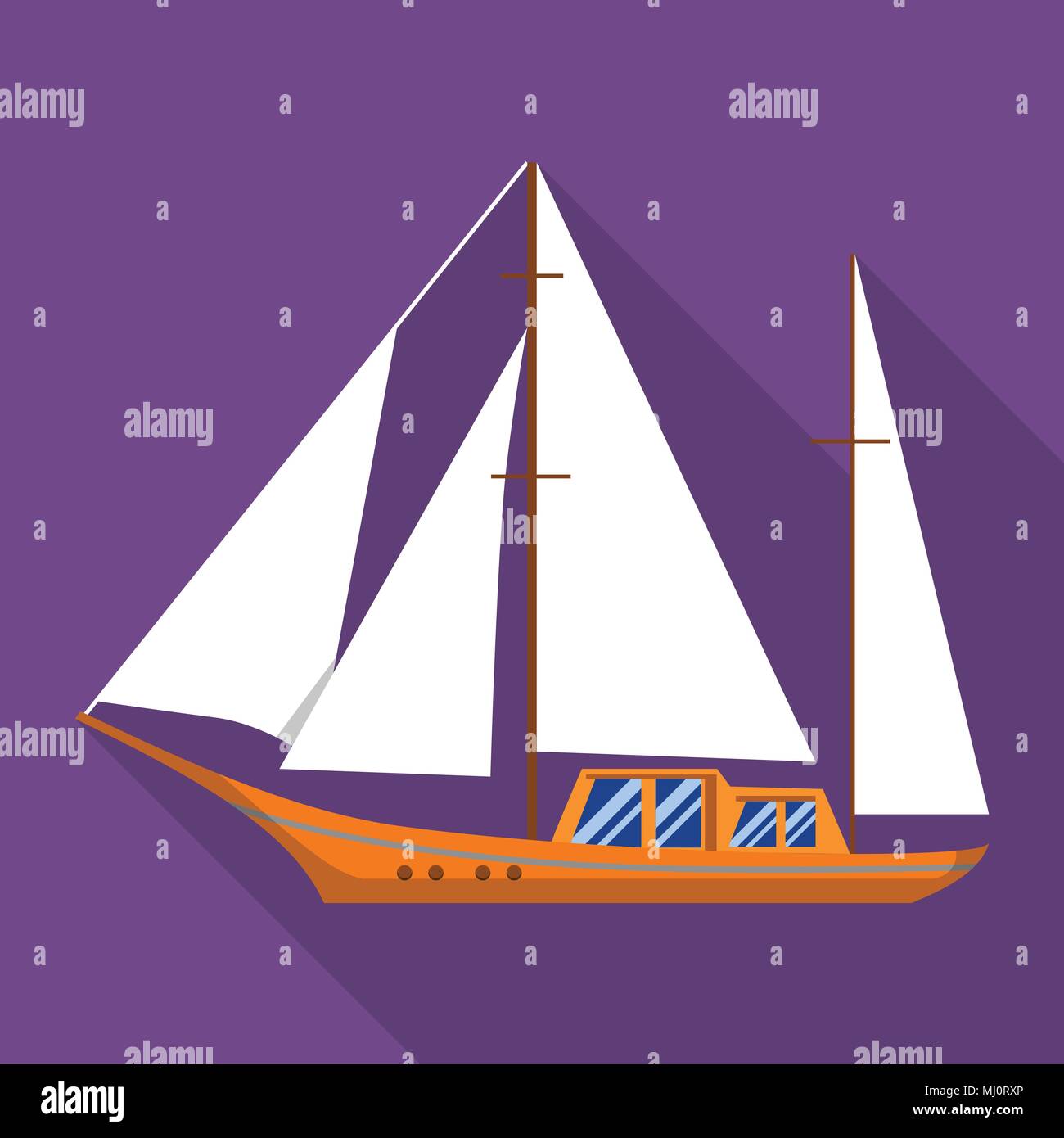 Sail yacht icon, flat style Stock Vector Image & Art - Alamy