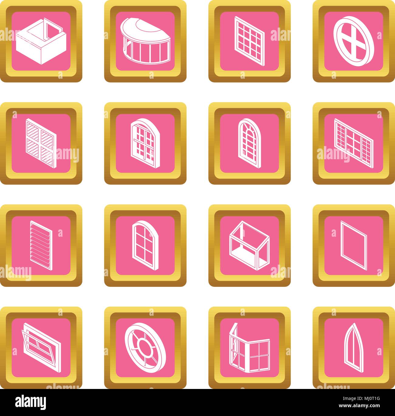 Window forms icons set pink square vector Stock Vector Image & Art - Alamy