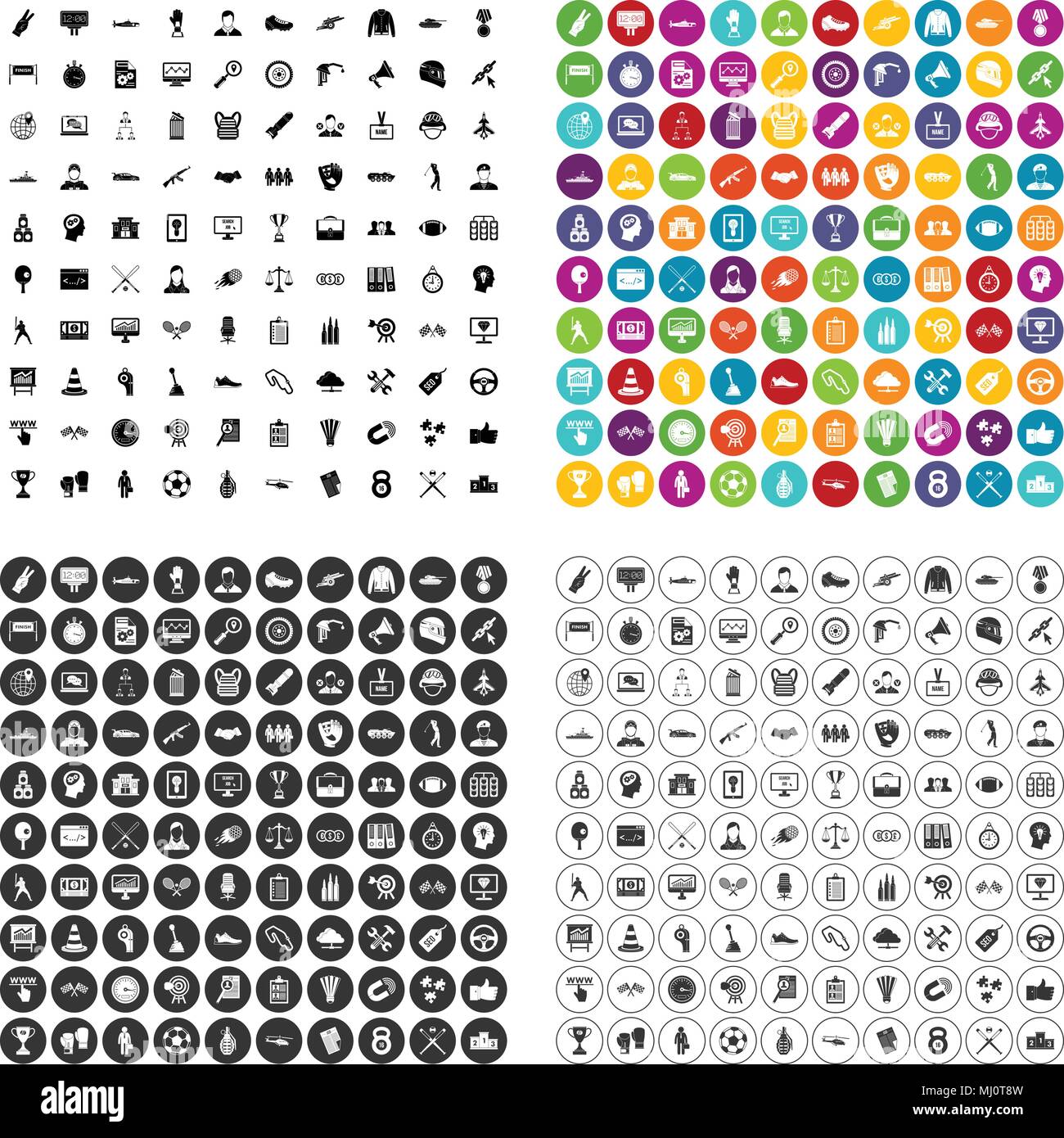 100 victory icons set vector variant Stock Vector Image & Art - Alamy