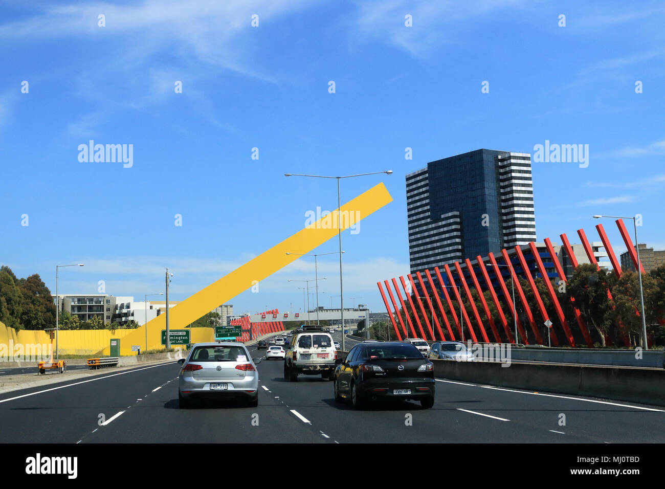 Citylink's 'Cheese stick' Melbourne landmark entrance to the city of Melbourne Stock Photo