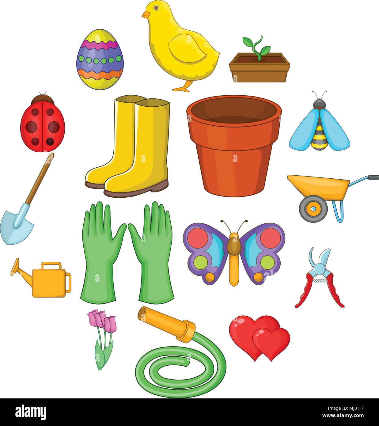 Spring icons set, cartoon style Stock Vector Image & Art - Alamy