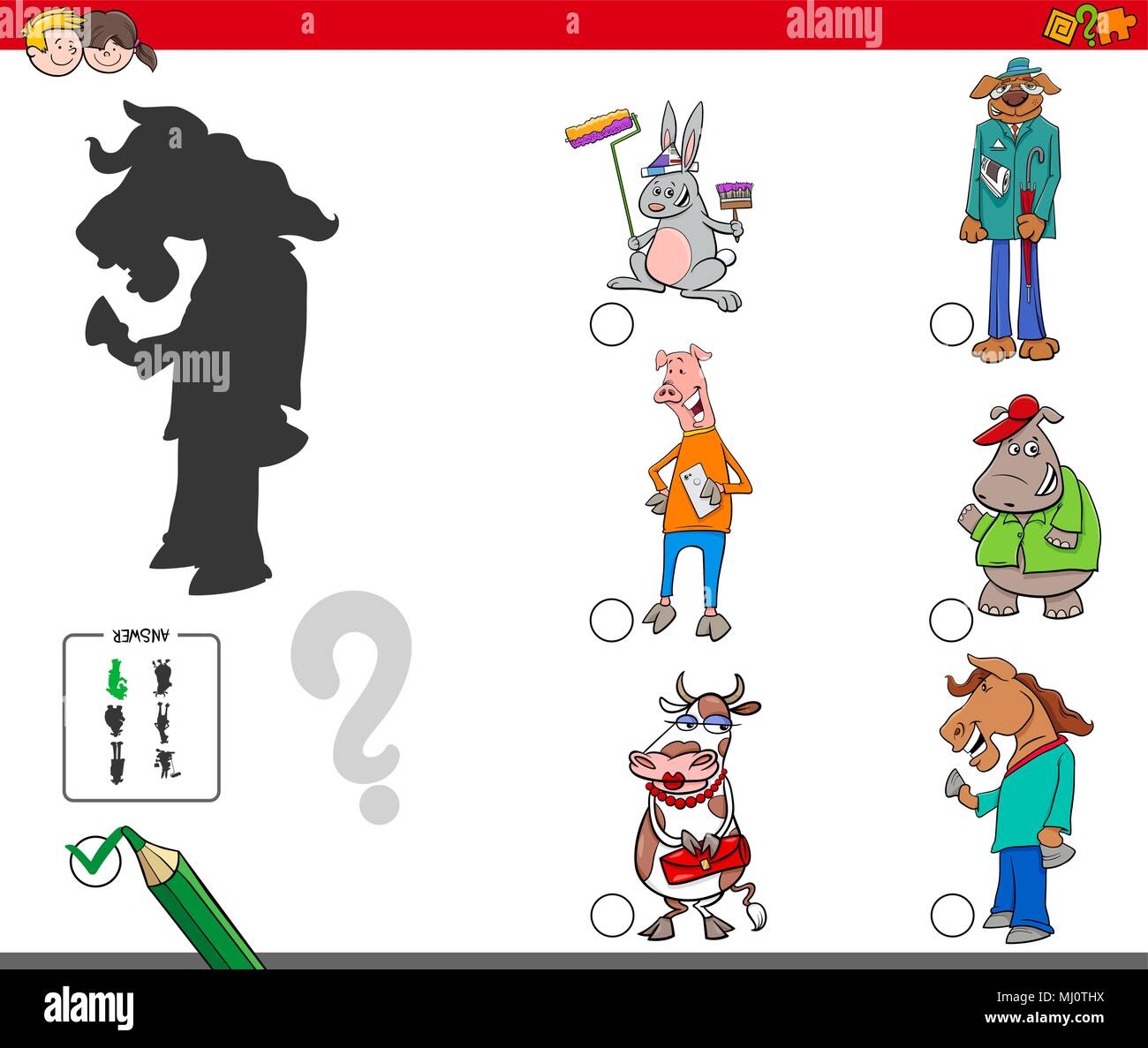 Cartoon Illustration of Finding the Shadow without Differences ...
