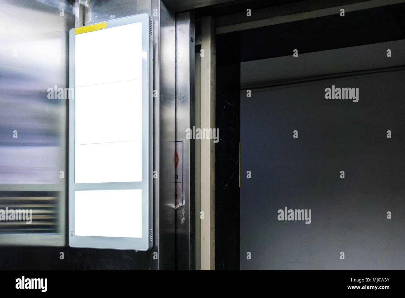 Download Billboard Rectangular White Mockup Inside A Elevator City Advertisement Stock Photo Alamy