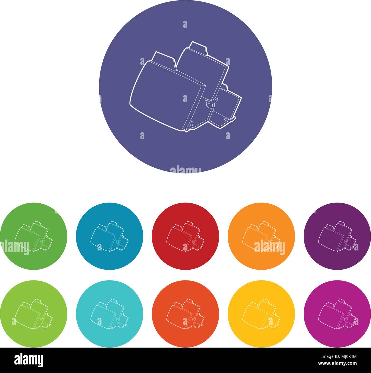 Folded database icon, outline style Stock Vector