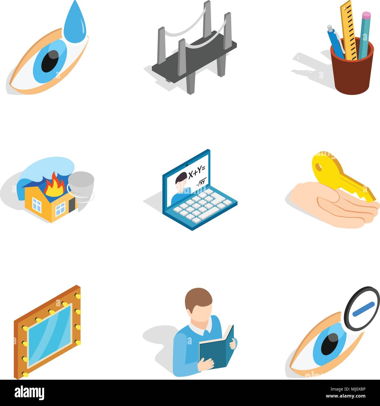 Industrial commercial icons set, isometric style Stock Vector Image ...