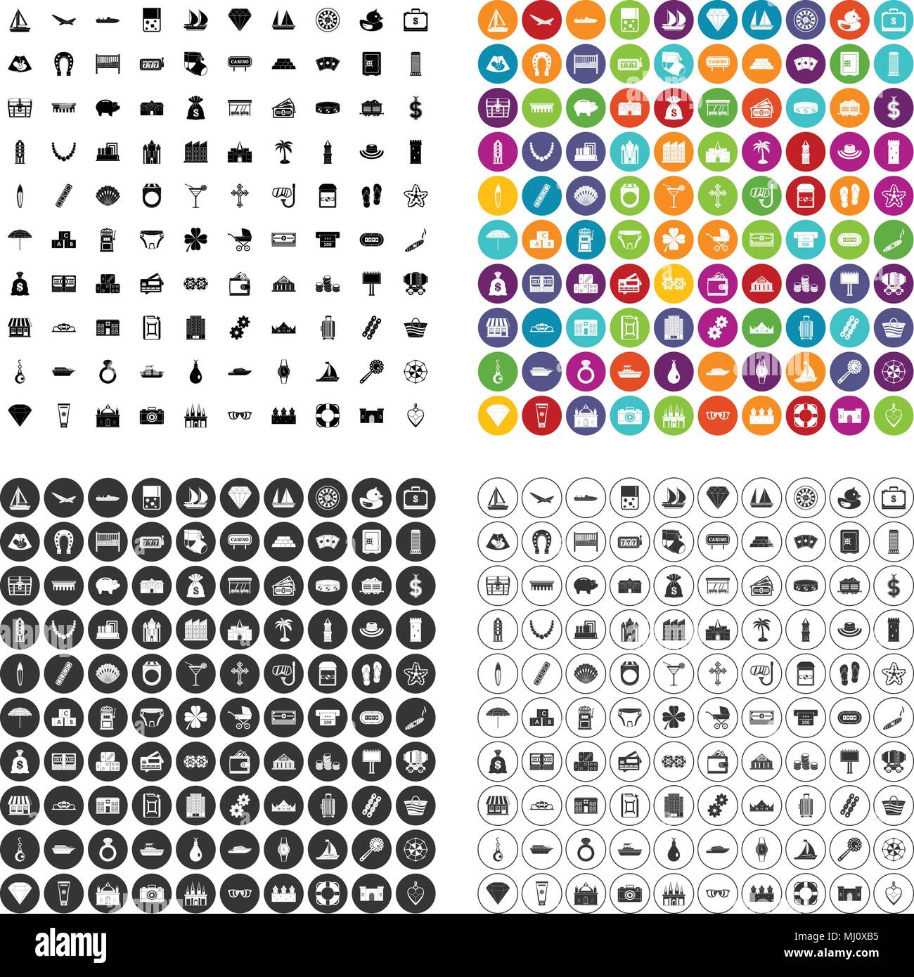 100 wealth icons set vector variant Stock Vector Image & Art - Alamy
