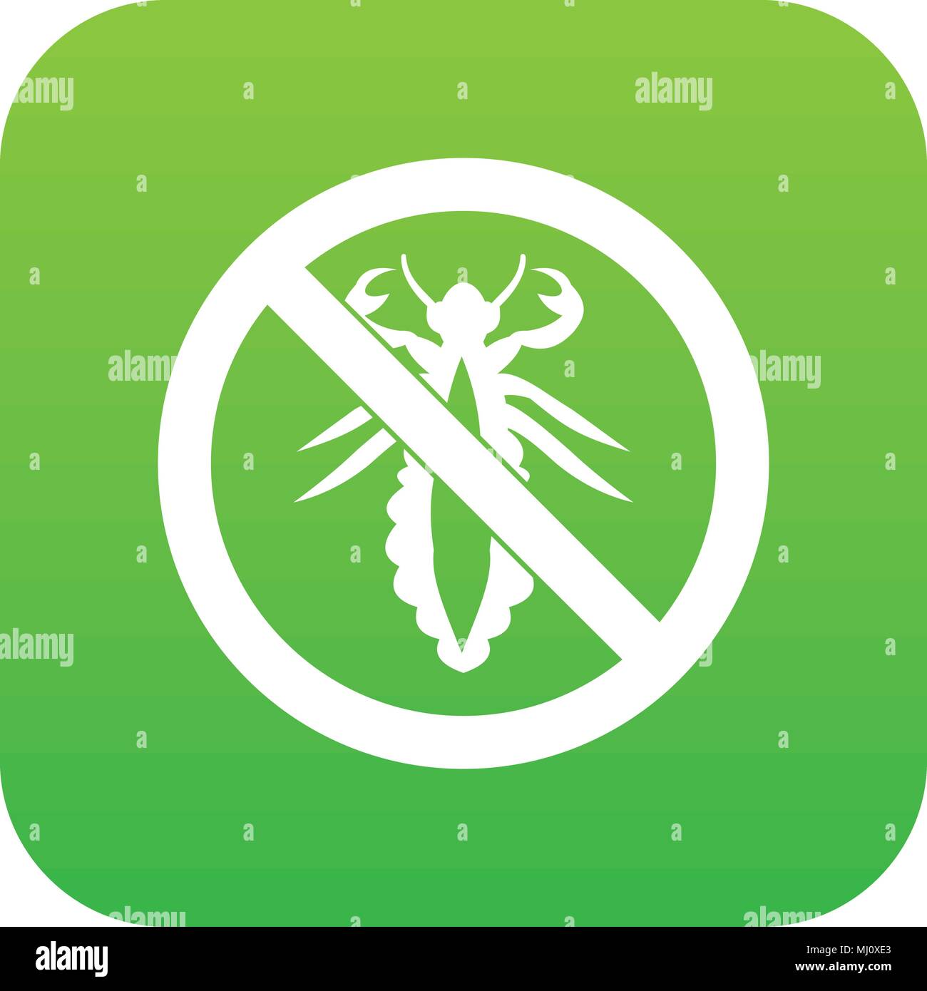 No louse sign icon digital green Stock Vector