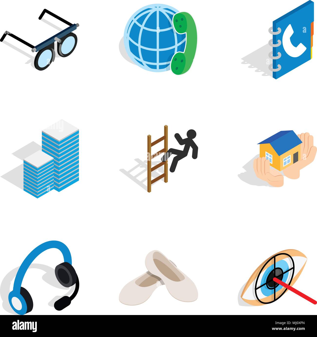 Job sample icons set, isometric style Stock Vector