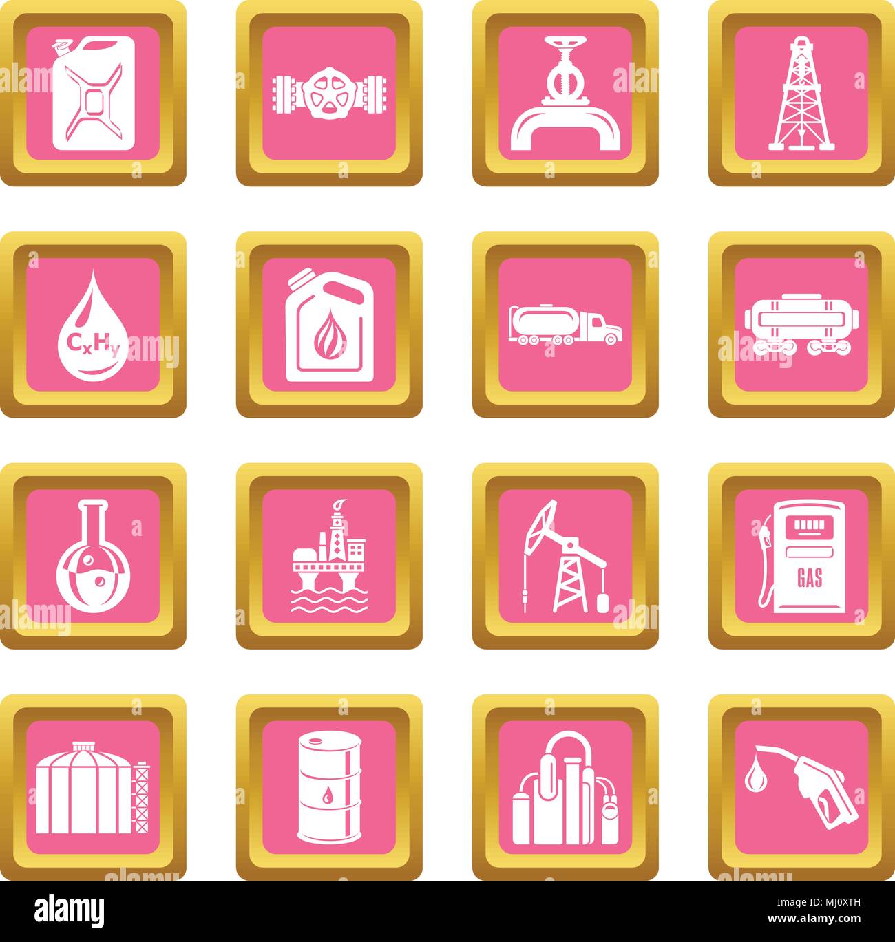 Oil industry icons set pink square vector Stock Vector Image & Art - Alamy